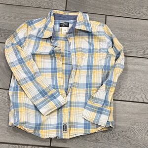 OshKosh B'gosh Blue and Yellow Plaid Button Down Shirt